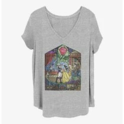 Promo 🥰 Disney Beauty and the Beast Glass Beauty 👧 Girls T-Shirt Plus Size ❤️