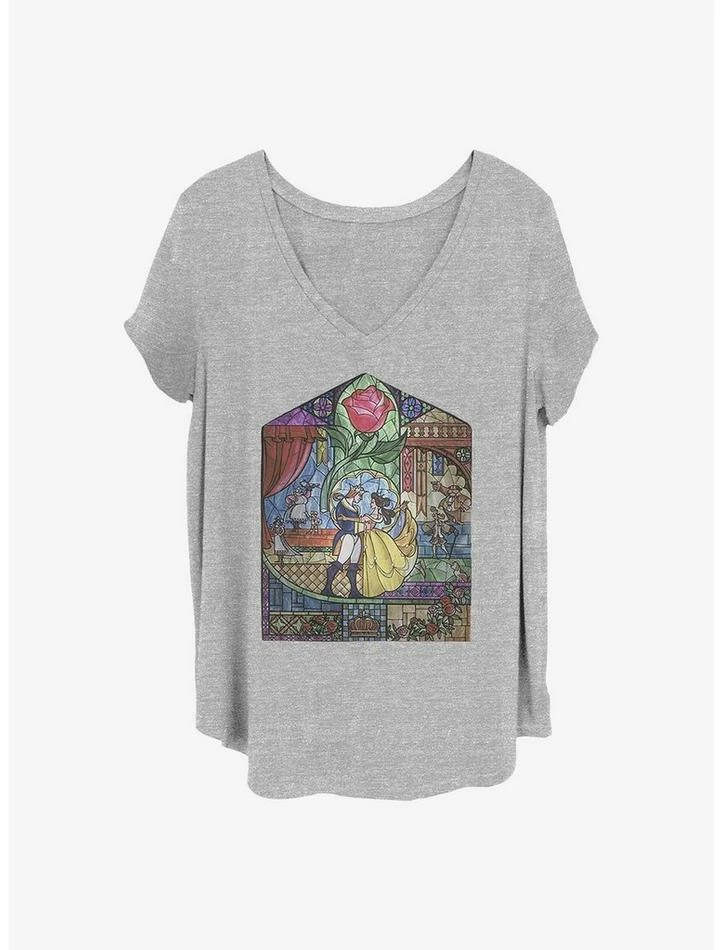 Promo ๐ฅฐ Disney Beauty and the Beast Glass Beauty ๐ง Girls T-Shirt Plus Size โค๏ธ