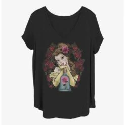 Hot Sale 🎁 Disney Beauty and the Beast Rose Bell 👧 Girls T-Shirt Plus Size ⭐