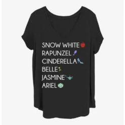 Discount 😉 Disney Princesses Princess List 👧 Girls T-Shirt Plus Size ❤️