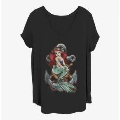 Hot Sale ❤️ Disney The Little Mermaid Anchor 👧 Girls T-Shirt Plus Size 🎉