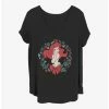 Hot Sale 👏 Disney The Little Mermaid Festive Ariel 👧 Girls T-Shirt Plus Size 🔔