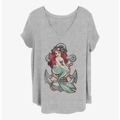 Flash Sale 💯 Disney The Little Mermaid Anchor 👧 Girls T-Shirt Plus Size 🎁