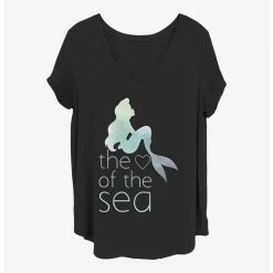 Outlet 🔥 Disney The Little Mermaid Heart Of The Sea 👧 Girls T-Shirt Plus Size 🛒