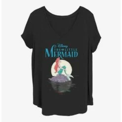 Best Pirce 🔥 Disney The Little Mermaid Mermaid Moon 👧 Girls T-Shirt Plus Size 😉