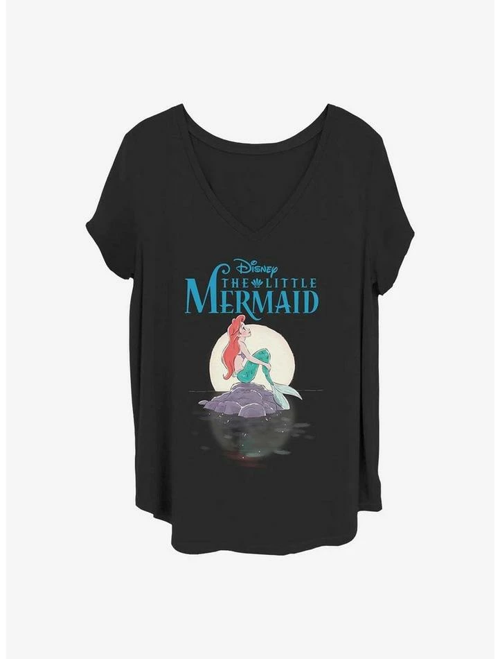 Best Pirce 🔥 Disney The Little Mermaid Mermaid Moon 👧 Girls T-Shirt Plus Size 😉
