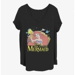 Buy 🧨 Disney The Little Mermaid Sunset 👧 Girls T-Shirt Plus Size 🥰
