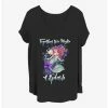 Outlet 🛒 Disney The Little Mermaid Make A Splash 👧 Girls T-Shirt Plus Size 🔔