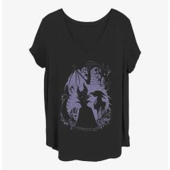 New ⭐ Disney Maleficent Bone Heart 👧 Girls T-Shirt Plus Size 🤩