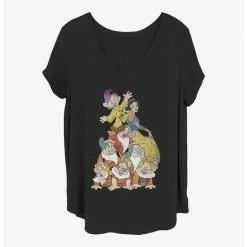 Discount 🥰 DIsney Snow White and the Seven Dwarfs Squad 👧 Girls T-Shirt Plus Size 🔔