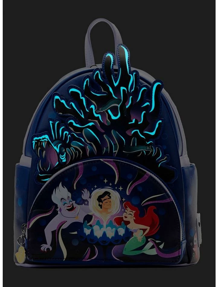 Brand new ๐งจ Loungefly Disney The Little Mermaid Glow-In-The-Dark Lair Mini ๐ Backpack โ๏ธ - Image 2