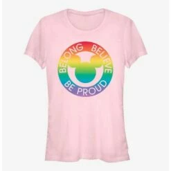 Best Sale 😍 Disney Mickey Mouse Belong Believe Pride T-Shirt ❤️