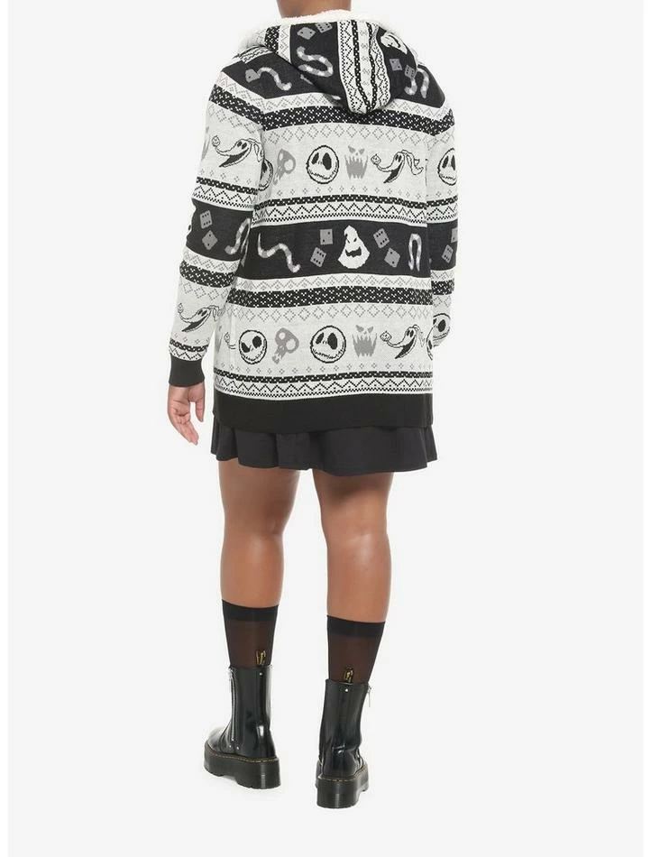 Cheapest 🔔 The Nightmare Before 🎄 Christmas Fair Isle 👧 Girls Sherpa Cardigan Plus Size 💯 - Image 3