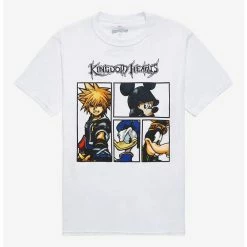 Best Pirce ✨ Kingdom Hearts Party Grid Boyfriend Fit 👧 Girls T-Shirt 🎉