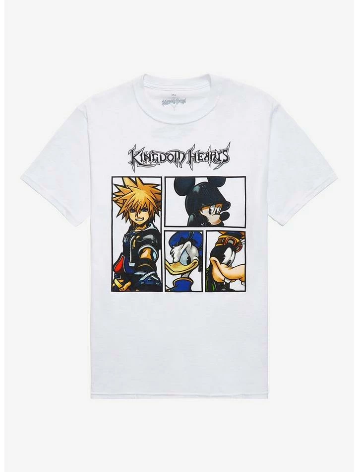 Best Pirce ✨ Kingdom Hearts Party Grid Boyfriend Fit 👧 Girls T-Shirt 🎉