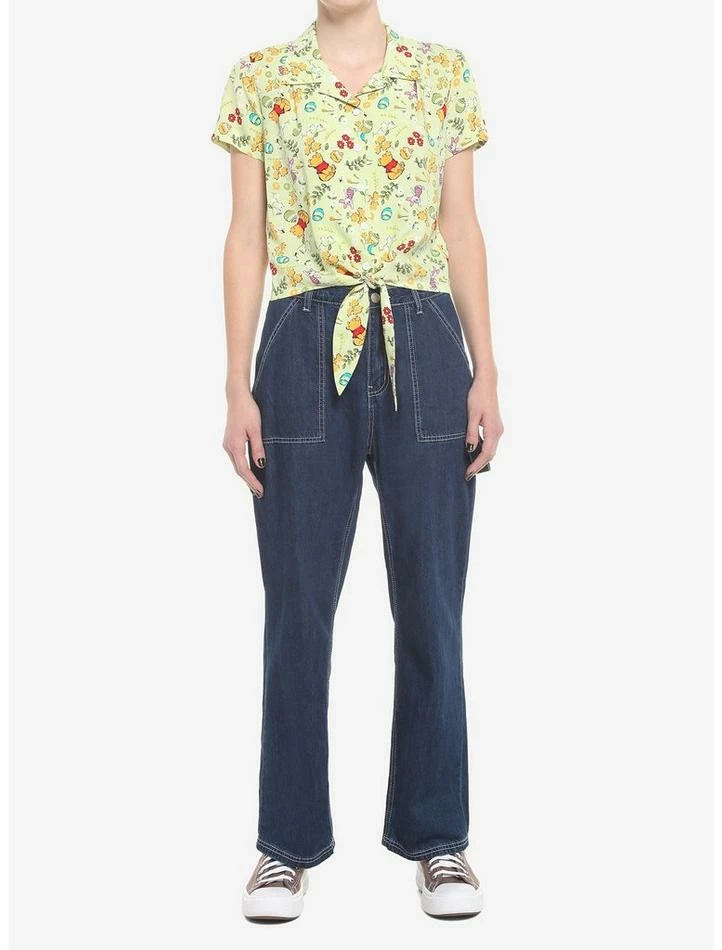 Top 10 🎉 Disney Winnie The Pooh Cottagecore Floral Tie-Front 👧 Girls Woven Button-Up ⌛ - Image 2