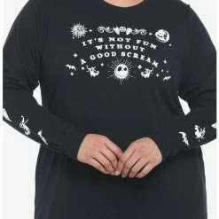 Deals 😉 The Nightmare Before 🔔 Christmas Good Scream 👧 Girls Long-Sleeve T-Shirt Plus Size 🎁