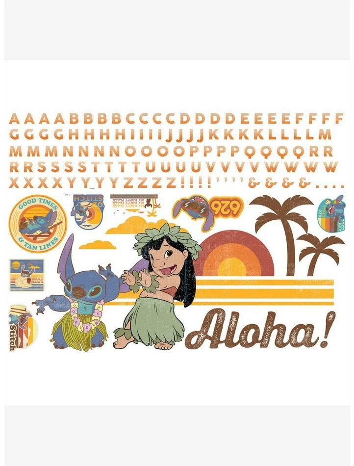 Budget 𧨠Disney Lilo and Stitch Peel & Stick Giant Wall Decals π―