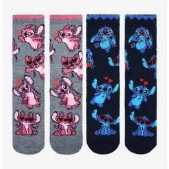Deals 💯 Disney Lilo & Stitch Love Crew 🧦 Socks 2 Pair 🛒