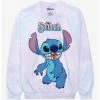 Deals 👏 Disney Stitch Tie-Dye 👧 Girls Sweatshirt Plus Size 🛒