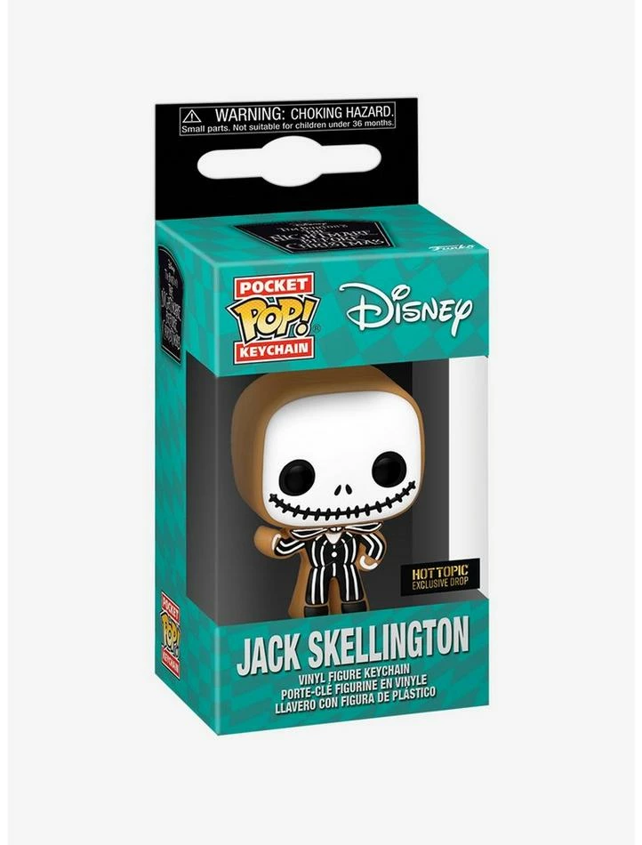 Best Sale ๐งจ Funko The Nightmare Before โ Christmas Pop! Gingerbread Jack Skellington Vinyl Key Chain Hot Topic 2022 Exclusive ๐ฏ - Image 2