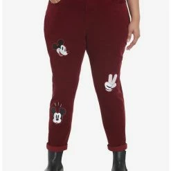 Budget ❤️ Disney Mickey Mouse Embroidered Corduroy Mom Pants Plus Size 🔥