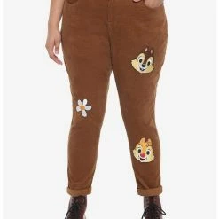 Discount ๐งจ Disney Chip 'N' Dale Embroidered Corduroy Mom ๐ Jeans Plus Size ๐งจ