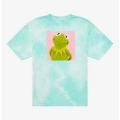 Hot Sale 👍 The Muppets Kermit Tie-Dye Boyfriend Fit 👧 Girls T-Shirt 👍