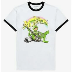 New 🔔 The Muppets Kermit Rainbow 👧 Girls Ringer T-Shirt ⌛