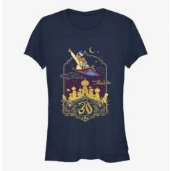Wholesale ⌛ Disney Aladdin & Jasmine Flying 30th Anniversary 👧 Girls T-Shirt 🛒