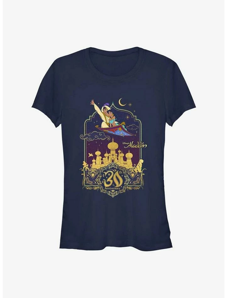 Wholesale ⌛ Disney Aladdin & Jasmine Flying 30th Anniversary 👧 Girls T-Shirt 🛒