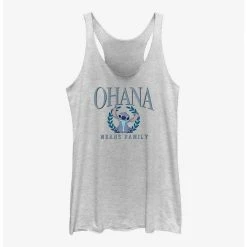 New 👏 Dsny Lilo Stch Stitch Collegiate 👧 Girls Raw Edge Tank ❤️