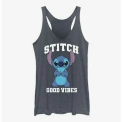 Best reviews of ✨ Dsny Lilo Stch Stitch Good Vibes 👧 Girls Raw Edge Tank 🔥