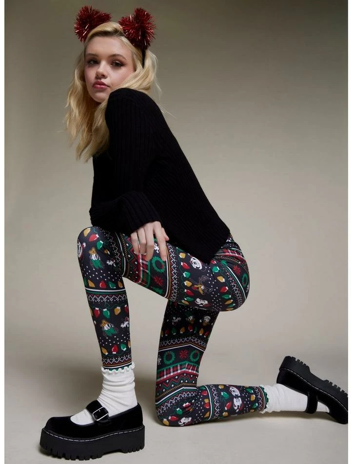 Budget 👍 Her Universe Disney Holiday Mickey Mouse & Friends Fair Isle Leggings 🎉 - Image 2
