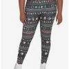 New 🥰 Her Universe Disney Holiday Mickey Mouse & Friends Fair Isle Leggings Plus Size ⭐