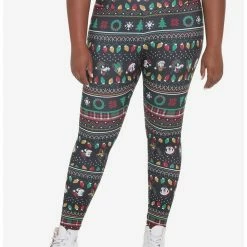 New 🥰 Her Universe Disney Holiday Mickey Mouse & Friends Fair Isle Leggings Plus Size ⭐