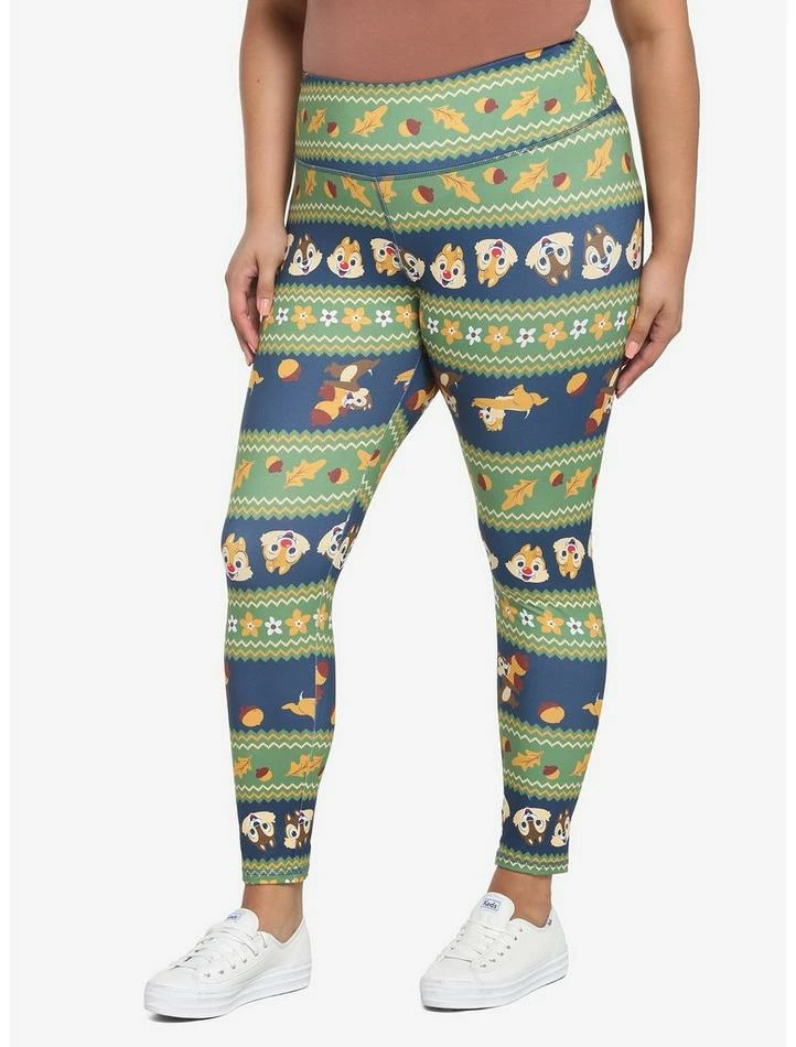 Hot Sale ๐งจ Disney Chip 'N' Dale Fair Isle Leggings Plus Size ๐ฅ