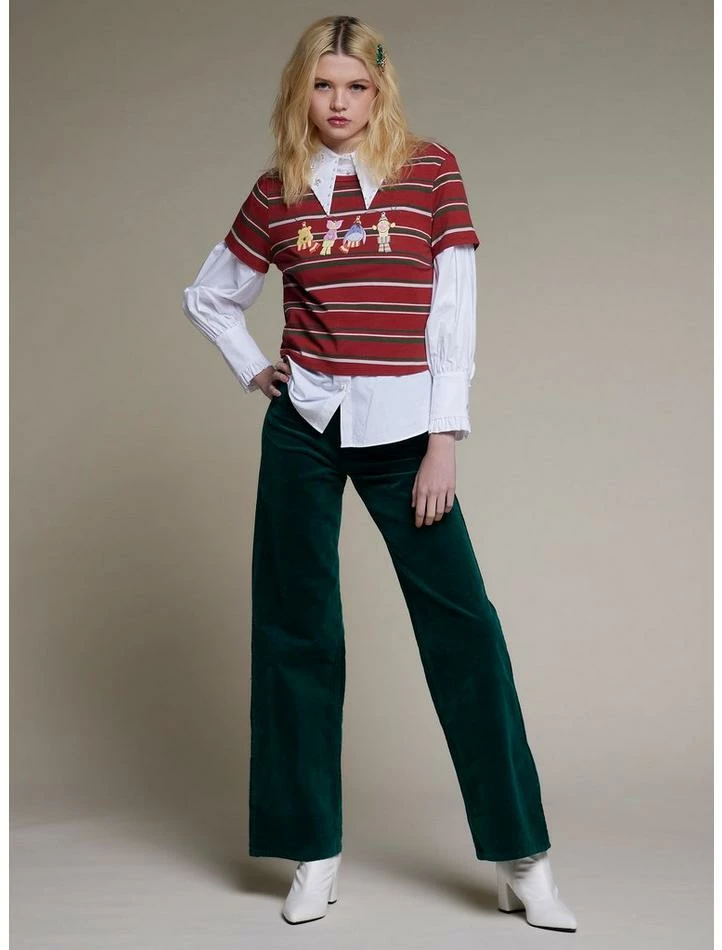 Cheapest 👏 Her Universe Disney Holiday Winnie The Pooh Festive Lights Stripe 👧 Girls Baby T-Shirt 😀 - Image 2