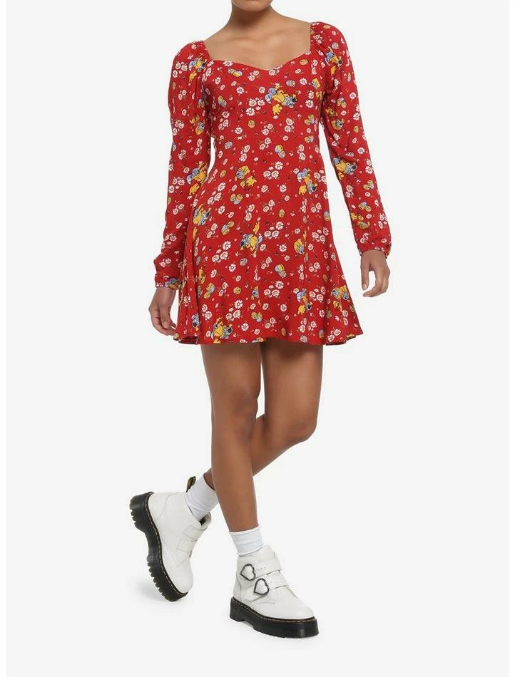 Hot Sale ✨ Disney Winnie The Pooh Floral Long-Sleeve 👗 Dress 😍 - Image 2