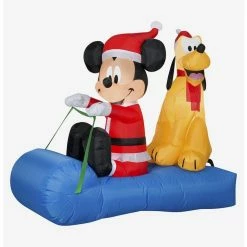 Best deal ✨ Disney Mickey Mouse And Pluto Sledding Scene Airblown 🤩