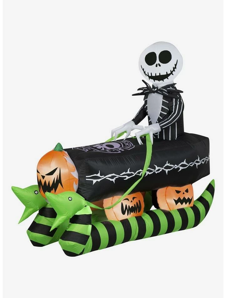 Hot Sale ๐งจ The Nightmare Before ๐ Christmas Jack Skellington On Coffin Sleigh Airblown โ