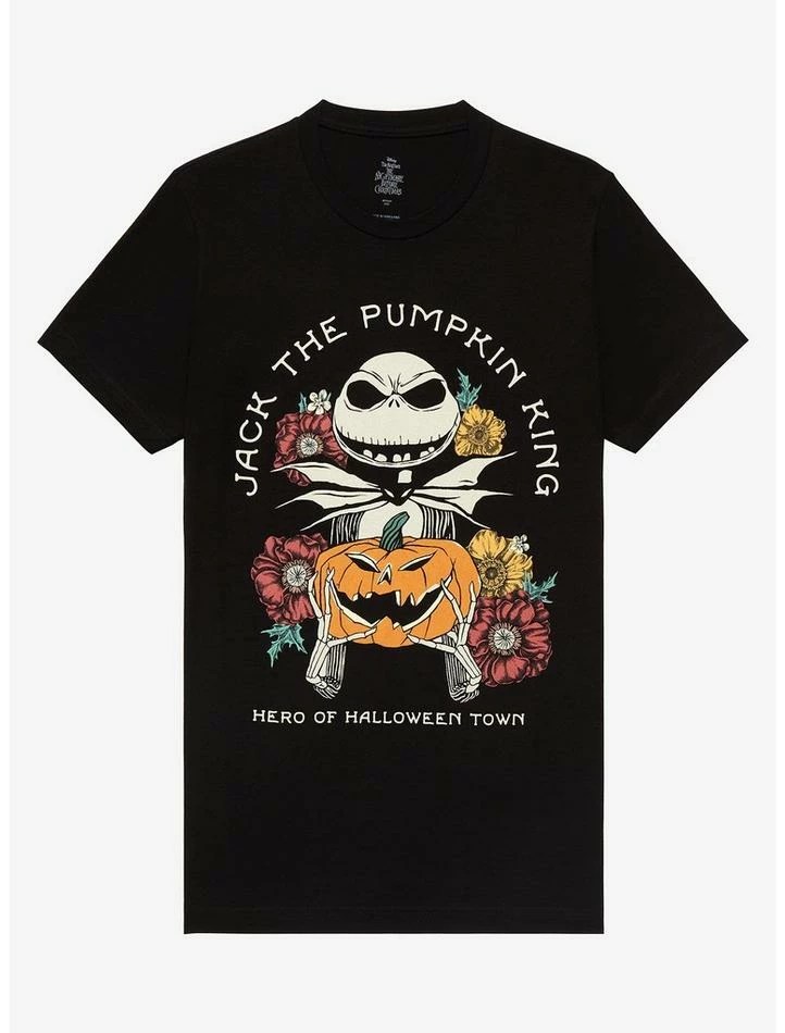 Cheapest 💯 The Nightmare Before 🎄 Christmas Jack Floral 👧 Girls T-Shirt 😀