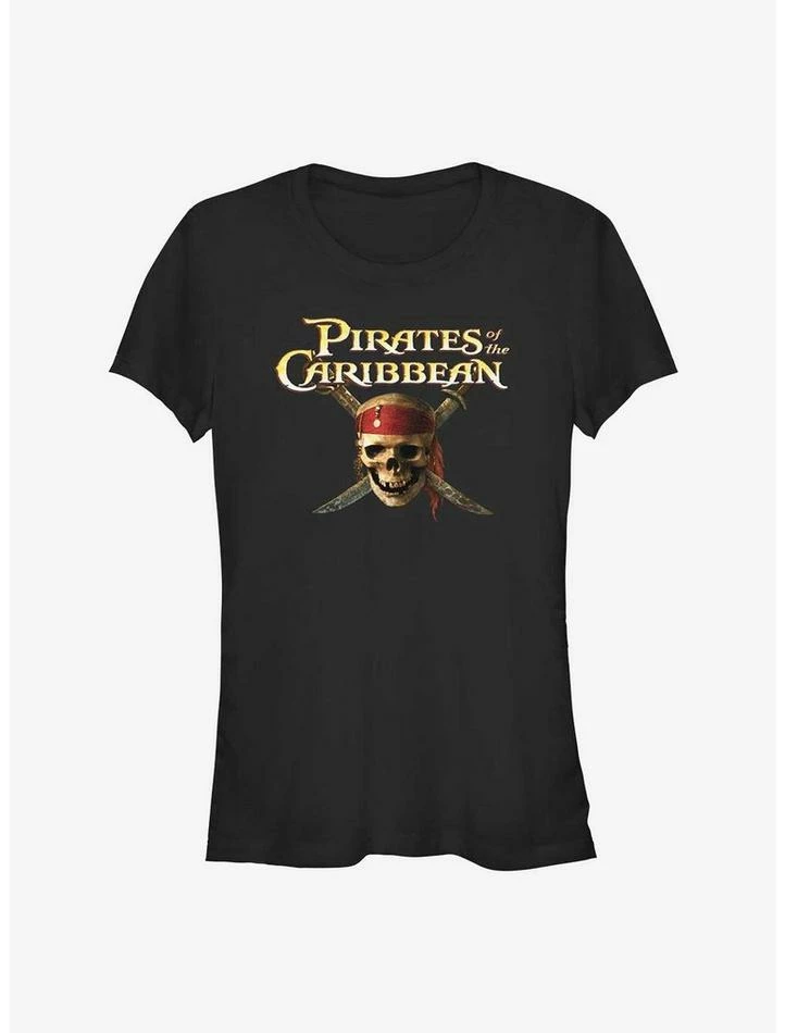 Best Pirce 🔥 Disney Pirates of the Caribbean Skull Cross Logo 👧 Girls T-Shirt ❤️