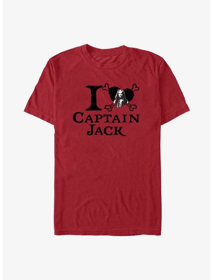 Hot Sale 🔔 Disney Pirates of the Caribbean I Love Captain Jack T-Shirt 🔔