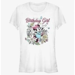 Best Sale ⭐ Disney Minnie Mouse 🥳 Birthday Girl Doodle 👧 Girls T-Shirt 🔥