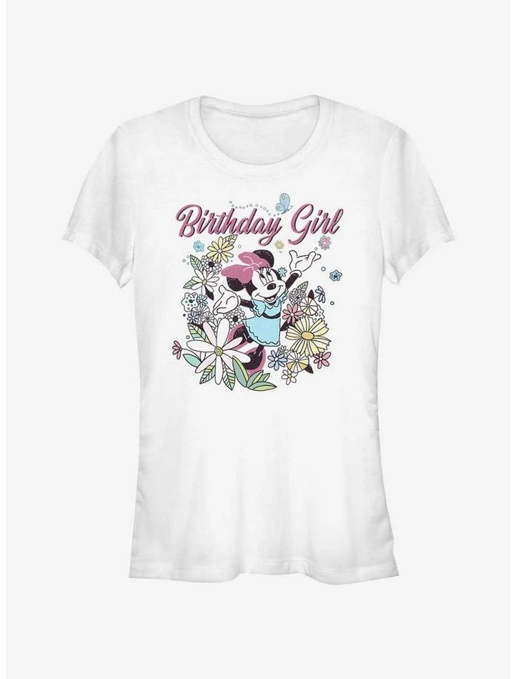 Best Sale ⭐ Disney Minnie Mouse 🥳 Birthday Girl Doodle 👧 Girls T-Shirt 🔥