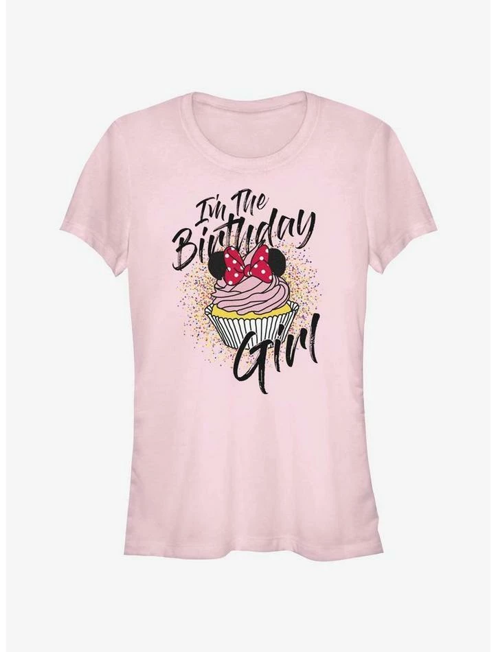 Buy ๐ฅ Disney Minnie Mouse I'm The ๐ Birthday Girl Cupcake ๐ง Girls T-Shirt ๐งจ