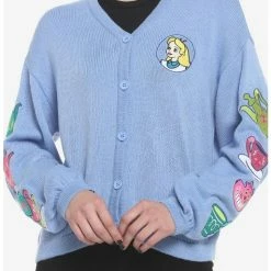 Cheap ✨ Disney Alice In Wonderland Embroidered 👧 Girls Cardigan 🔥