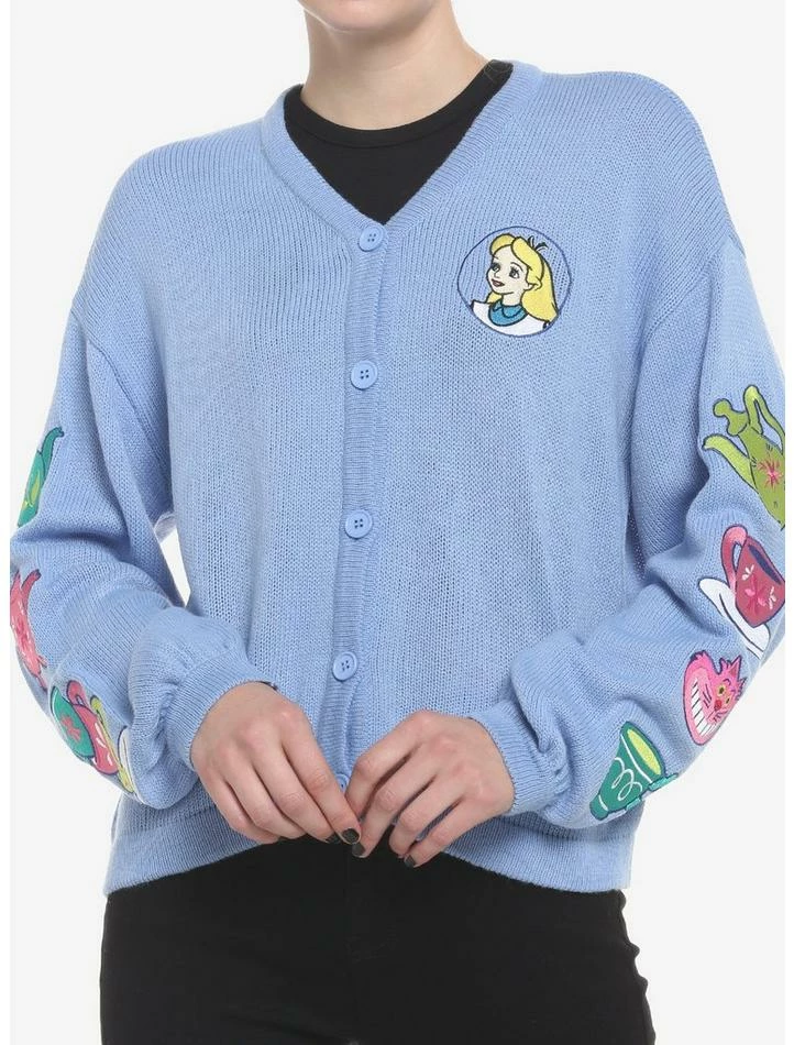 Cheap ✨ Disney Alice In Wonderland Embroidered 👧 Girls Cardigan 🔥