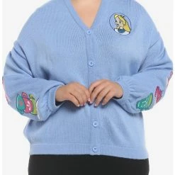 Outlet 🧨 Disney Alice In Wonderland Embroidered 👧 Girls Cardigan Plus Size 🔥